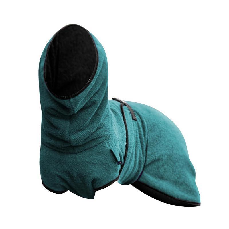 Dog Puppy Hoodies Jacket Solid Coat Pet Winter Soft Warm Clothes S-5XL Lake Blue - 4XL