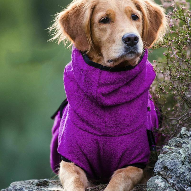 Dog Puppy Hoodies Jacket Solid Coat Pet Winter Soft Warm Clothes S-5XL Black - S
