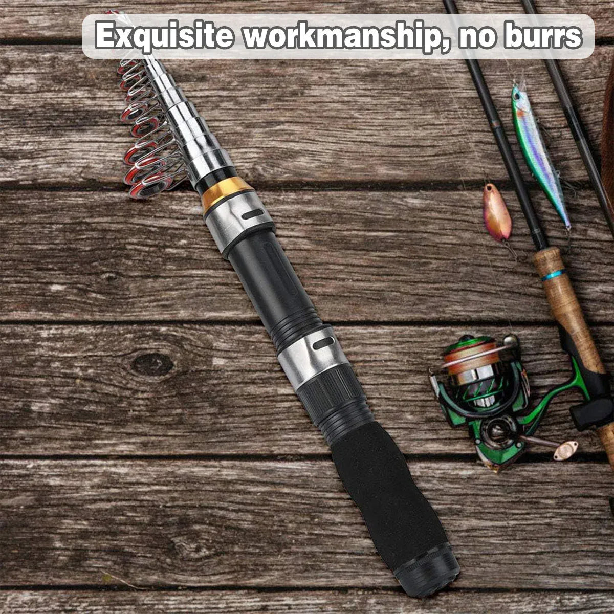 Portable Mini Fishing Rod Fishing Gear Compact Travel Rods for Outdoor Sports - 235cm