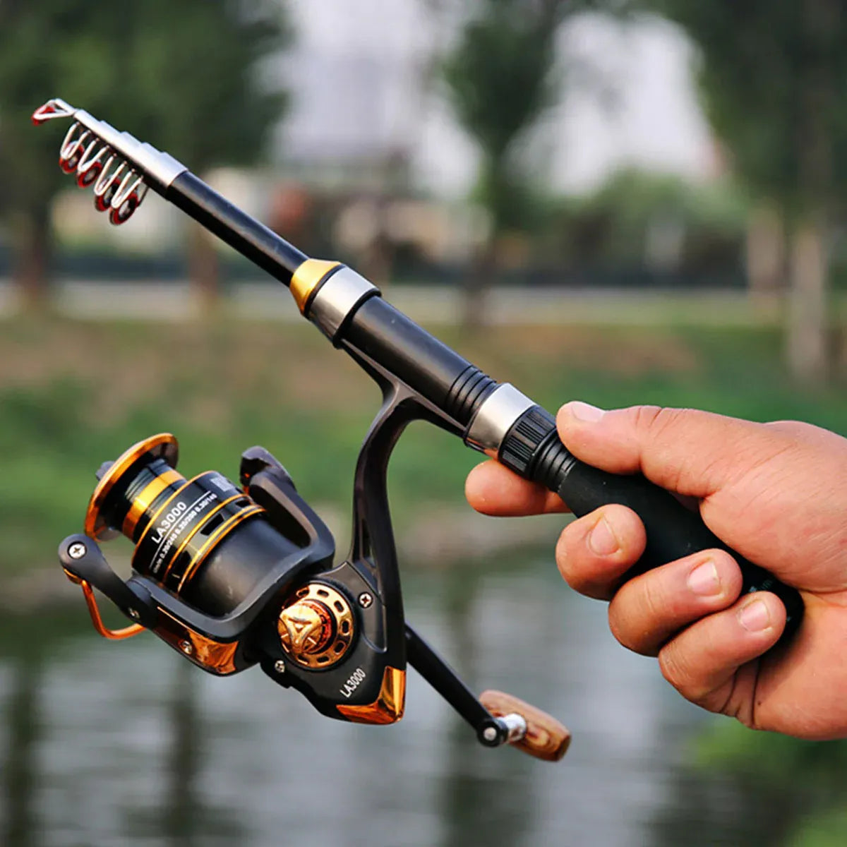 Portable Mini Fishing Rod Fishing Gear Compact Travel Rods for Outdoor Sports - 235cm