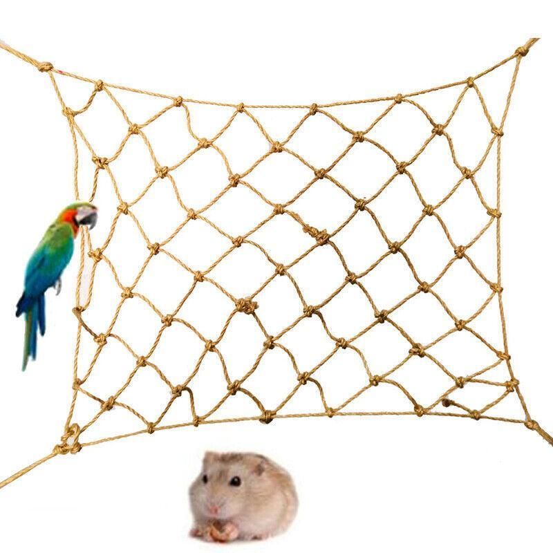 Hanging Climbing Net for Birds and Small Pets Cotton or Hemp Rope Cage Hammock - Cotton Rope
