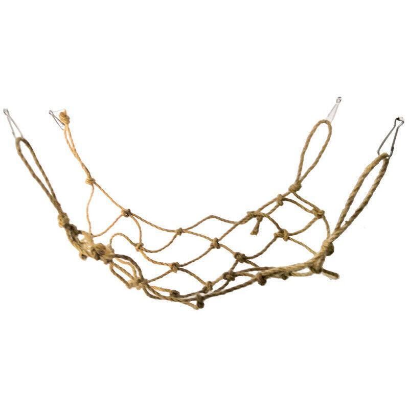 Hanging Climbing Net for Birds and Small Pets Cotton or Hemp Rope Cage Hammock - Cotton Rope