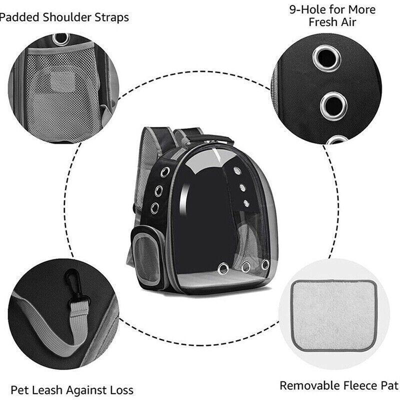 Pet Outdoor Carrier Backpack Cat Dog Puppy Travel Space Capsule Shoulder Bag - Pink