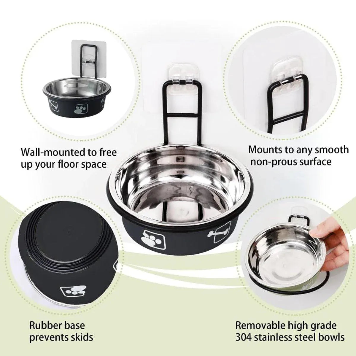 Stainless Steel Pet Bowl Hanging Cat Food Water Bowl Durable for Dogs and Cats - Red-12cm