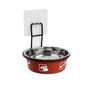 Stainless Steel Pet Bowl Hanging Cat Food Water Bowl Durable for Dogs and Cats - Red-14cm