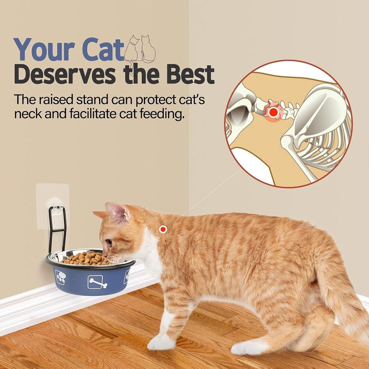 Stainless Steel Pet Bowl Hanging Cat Food Water Bowl Durable for Dogs and Cats - Red-14cm