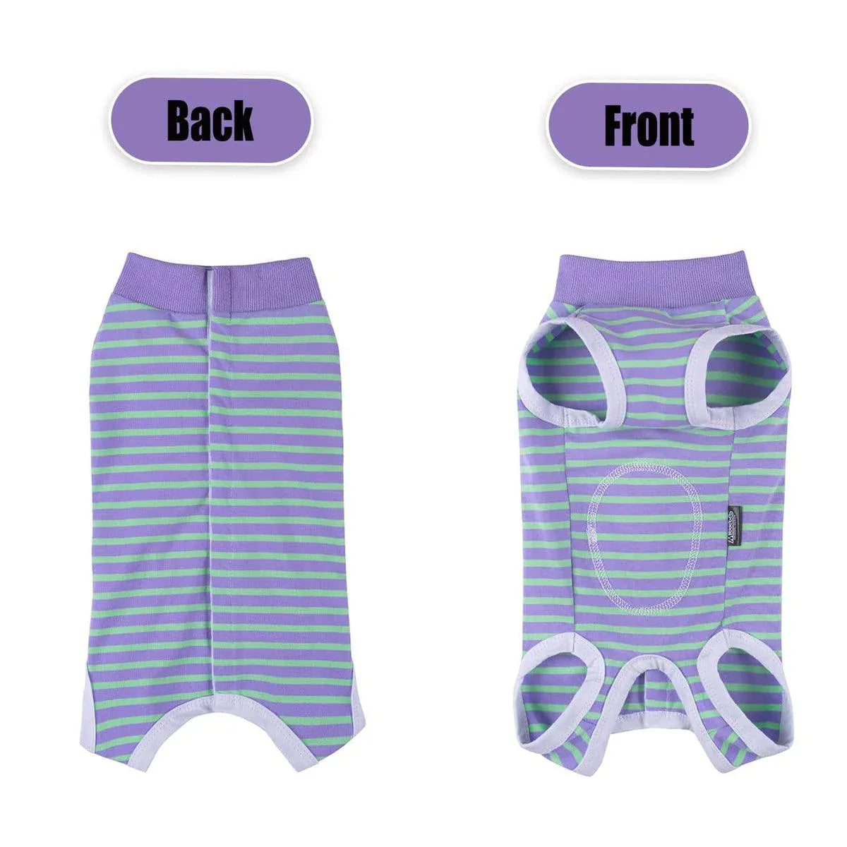 Striped Dog Clothes Belly Protector Vest Tummy Wrap Shirt for Small Dogs Puppies - Grey-XXL