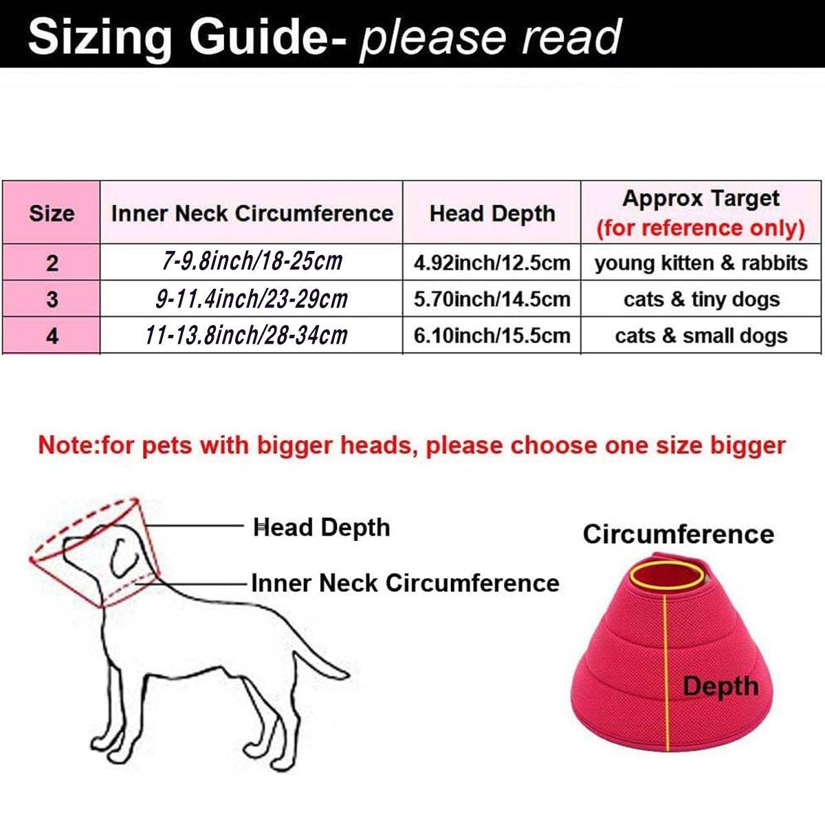 Elizabethan Collar Anti Licking Biting Pet Collar for Cats and Dogs Recovery Use - Grey-Size4