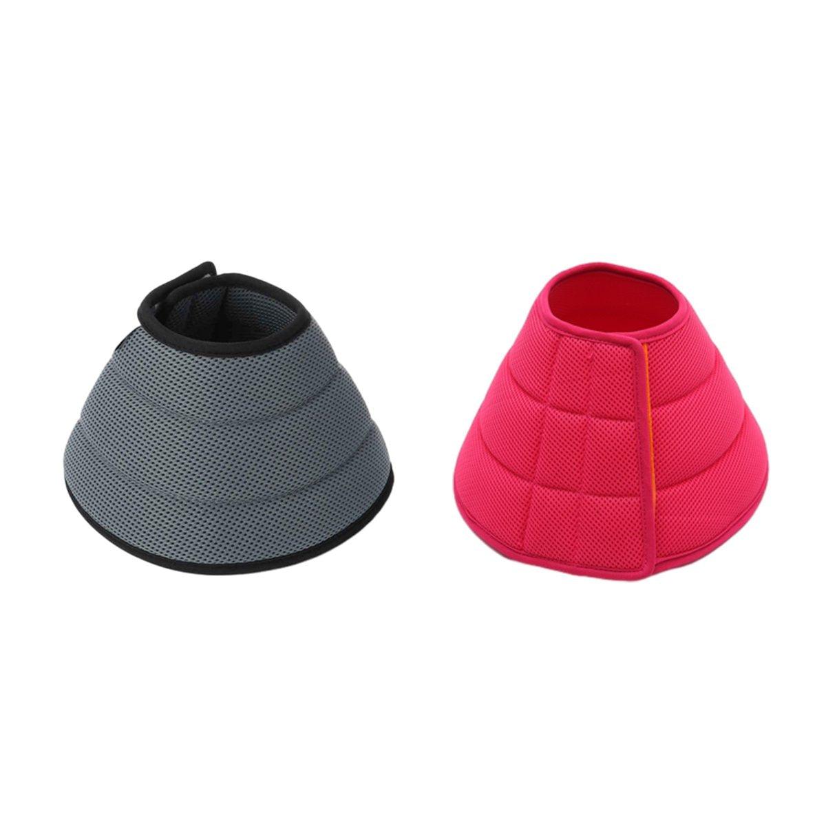 Elizabethan Collar Anti Licking Biting Pet Collar for Cats and Dogs Recovery Use - Rose Red-Size2