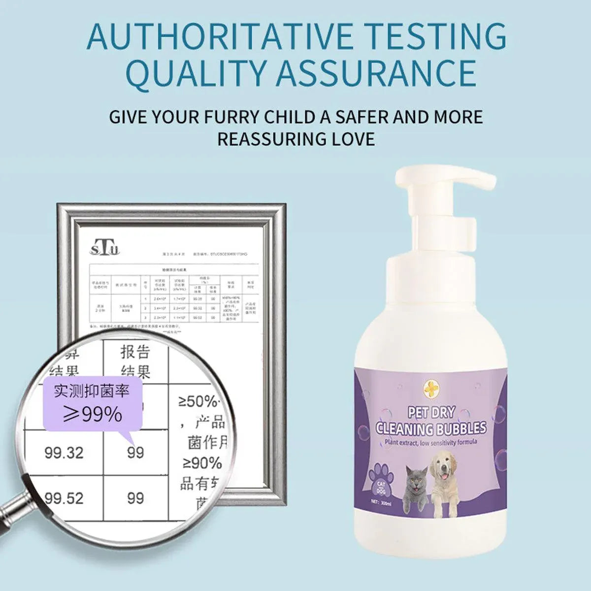 500ml Pet Leave In Dry Cleaning Foam No Rinse Bath Wash for Dogs and Cats