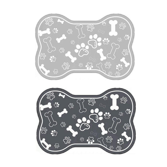 Pet Feeding Mat Non-slip Diatom Mud Absorbent Dirt-resistant Waterproof Placemat - Grey-50x80cm