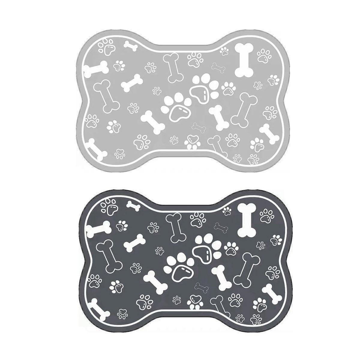 Pet Feeding Mat Non-slip Diatom Mud Absorbent Dirt-resistant Waterproof Placemat - Grey-50x80cm
