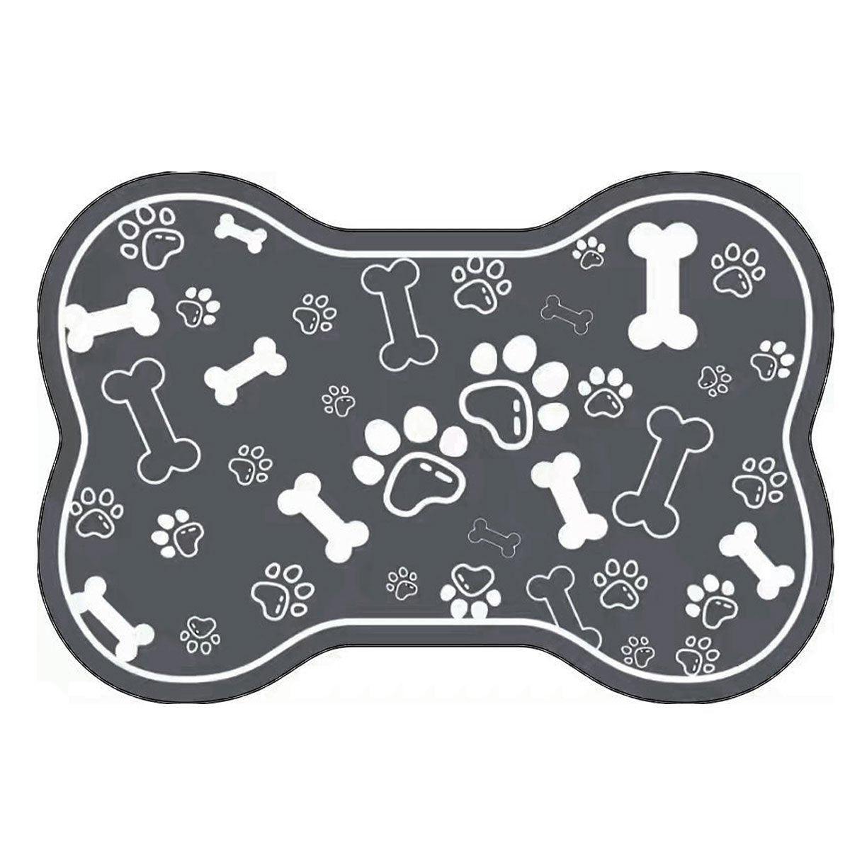 Pet Feeding Mat Non-slip Diatom Mud Absorbent Dirt-resistant Waterproof Placemat - Grey-50x80cm