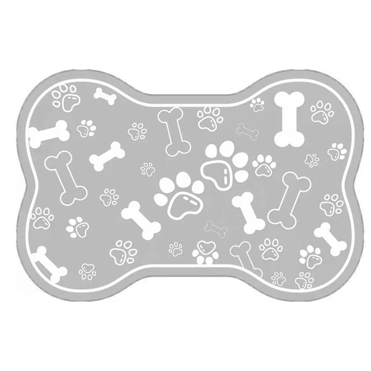 Pet Feeding Mat Non-slip Diatom Mud Absorbent Dirt-resistant Waterproof Placemat - Grey-60x90cm