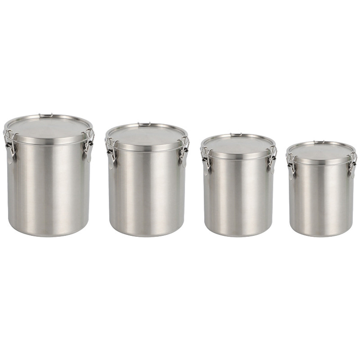Stainless Steel Pet Food Storage Bucket Dog Cat Grain Container Bin Kitchen - 1600ml