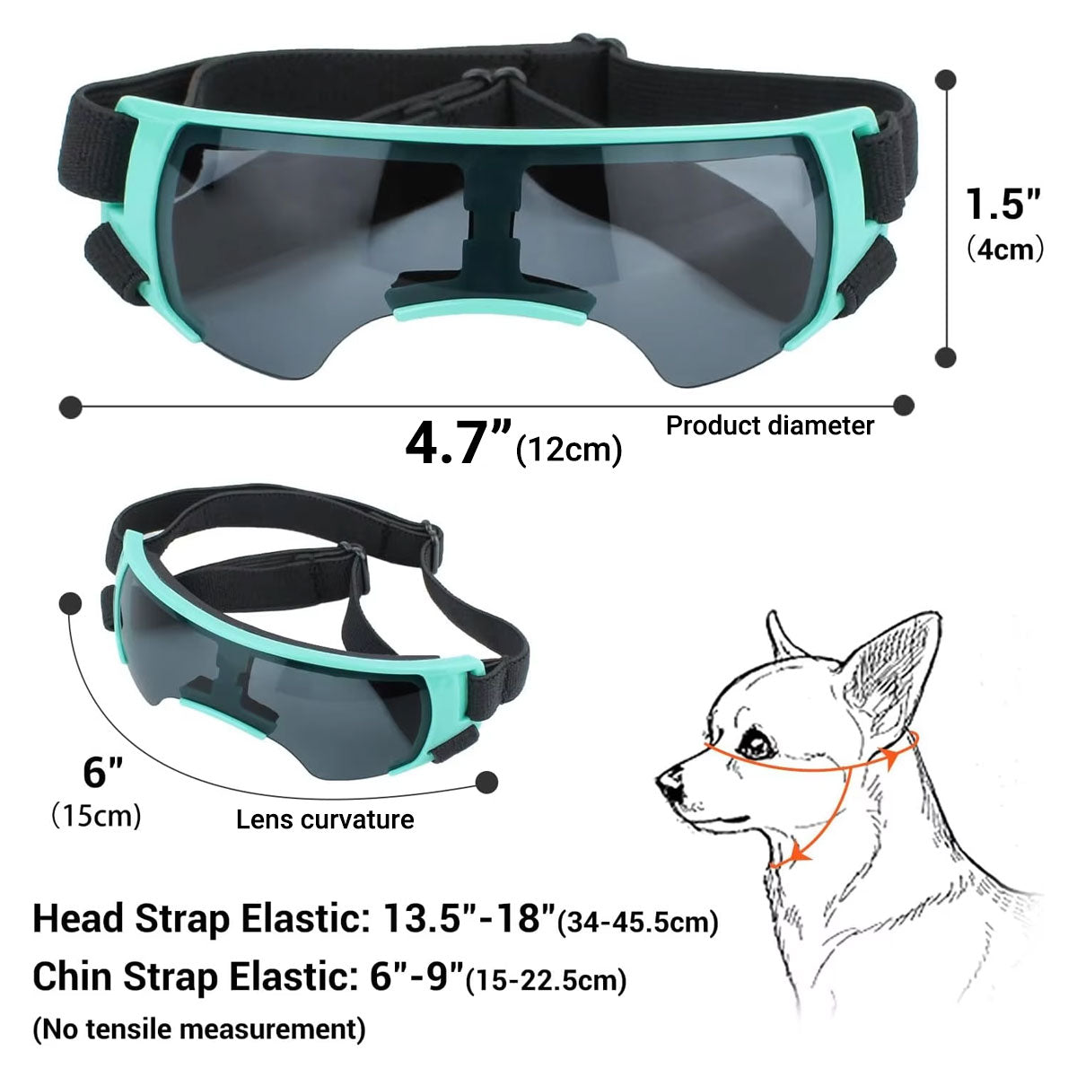 Pet Dog Sunglasses Goggles UV Eye Shield for Small Dogs Outdoor Travel Sunshade - Blue