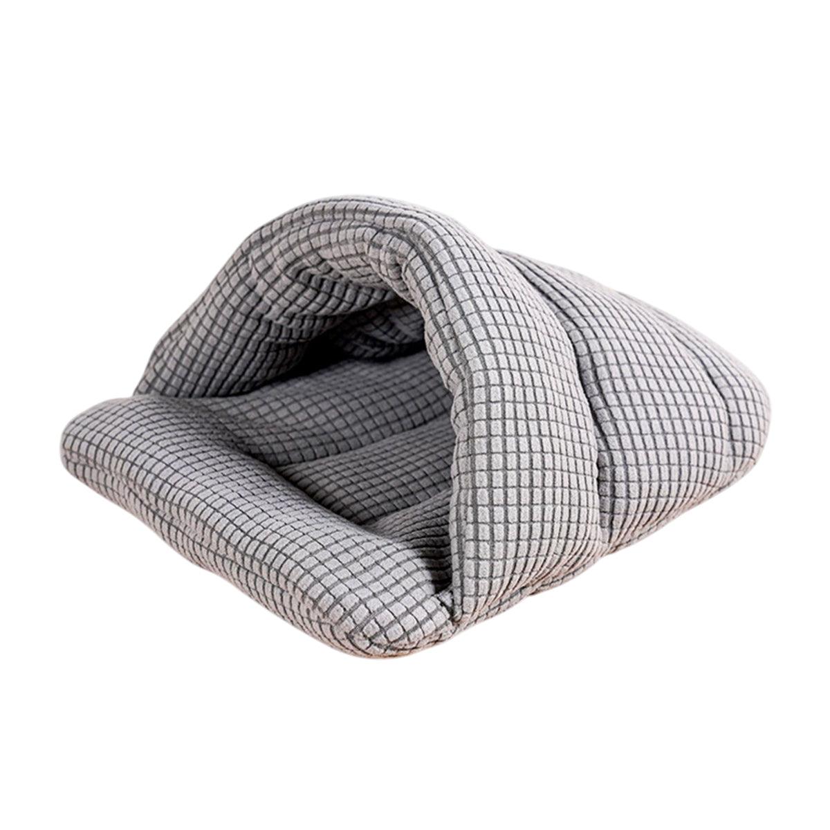 Pet Kennel Sleeping Bag Semi Enclosed Bed for Small Animals Cats and Puppies - Blue