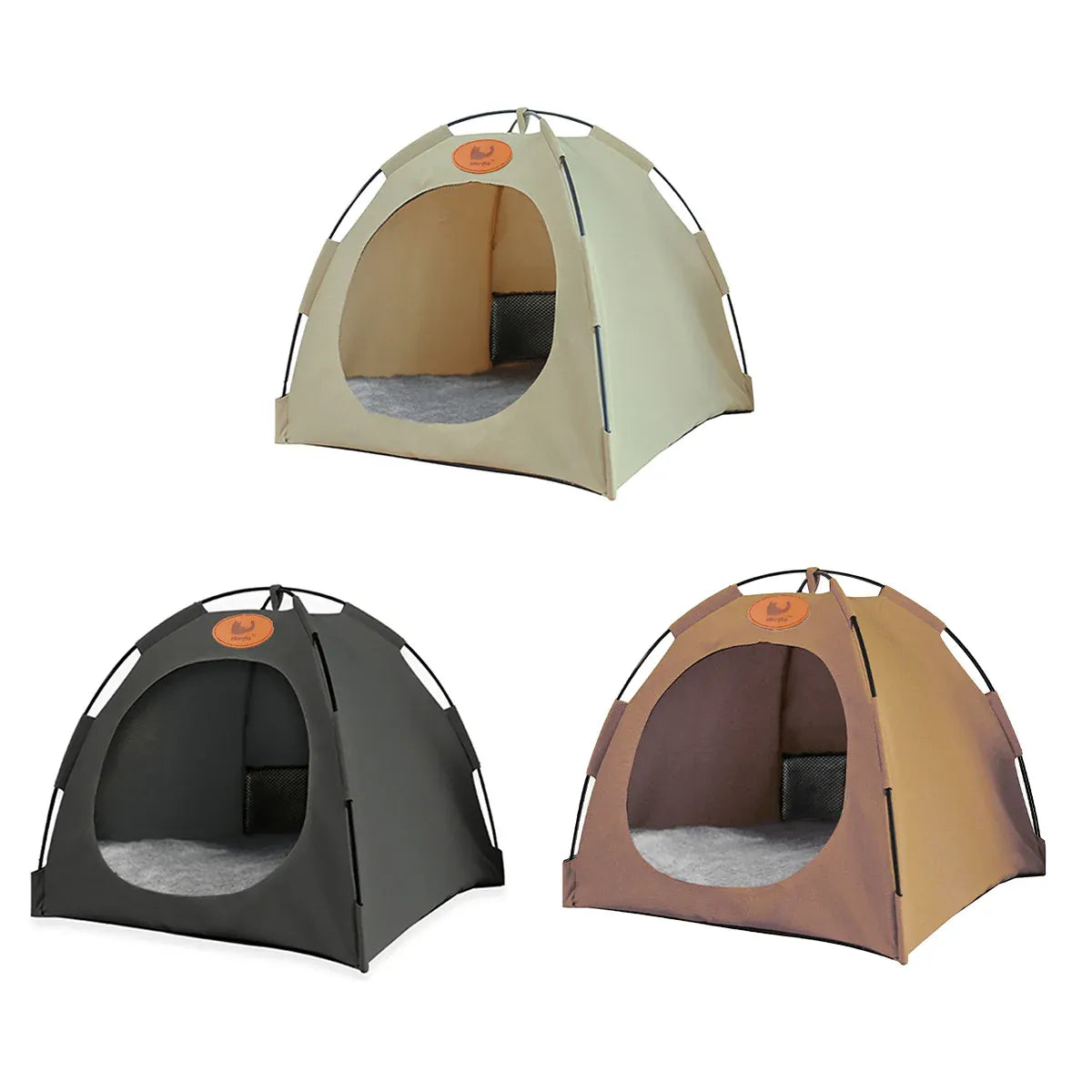 Folding Camping Pet Tent for Cats Puppy Bed Indoor Cat Nest Dog Cave Style House - Coffee