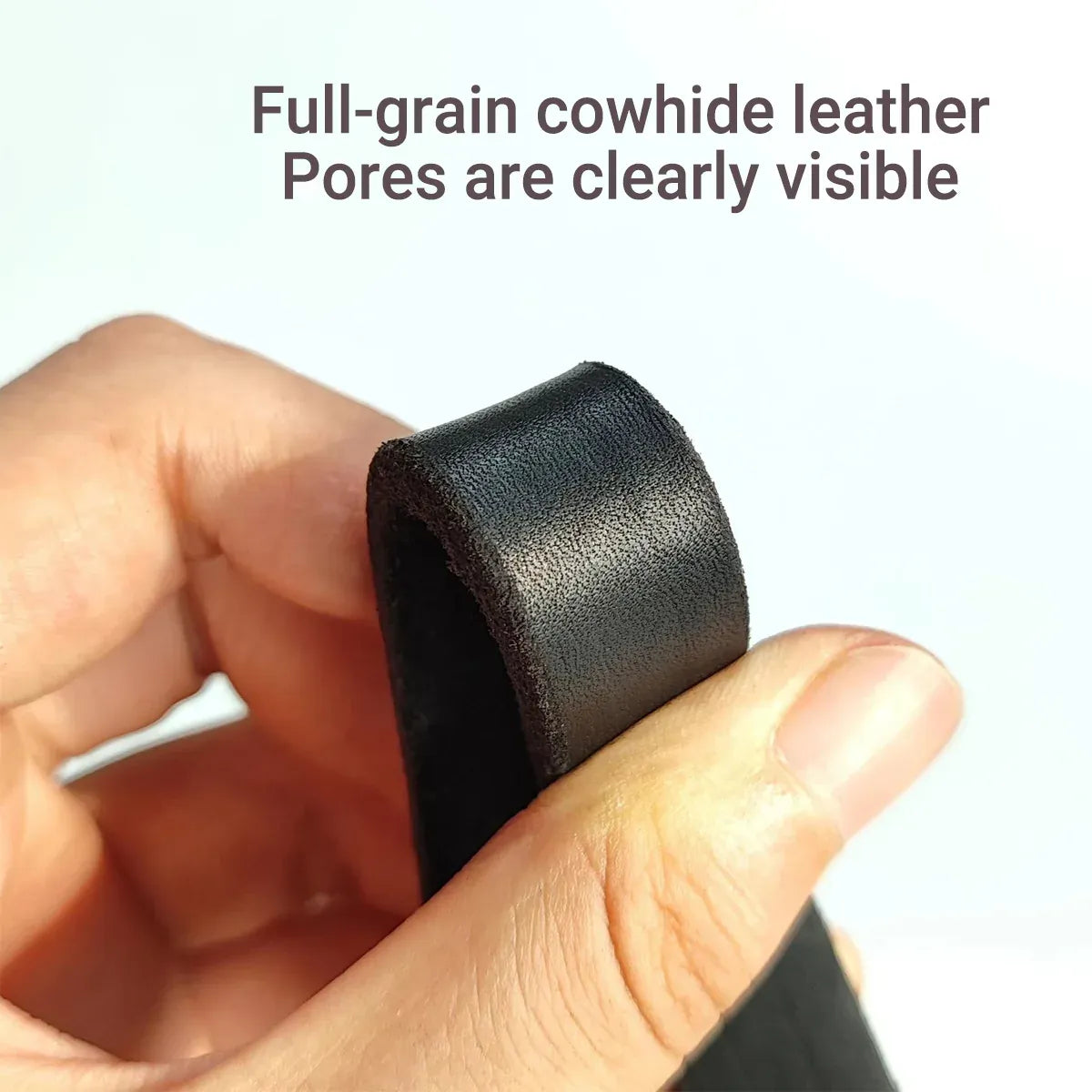 Dog Leash Cowhide Lead Heavy Duty Leather M Size Brown For Walking Training - Black