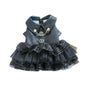 Autumn Winter Pet Dog Cat Dress Faux Leather Sequin Skirt Outfit for Small Dogs - XS