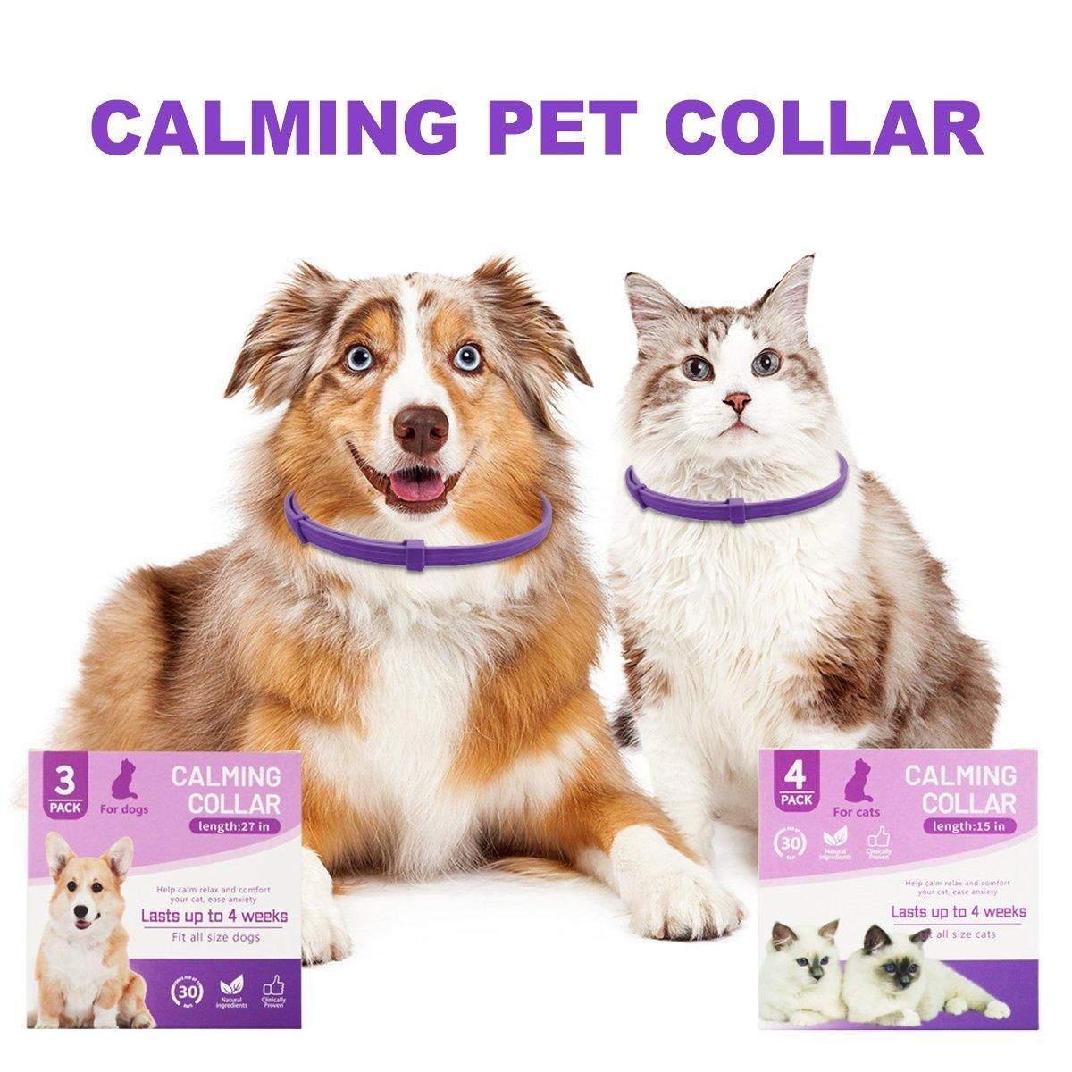 3/4pcs Calming Collar for Cats and Dogs Soothing Pet Relief Collar Long Lasting - 70cm-3PCS