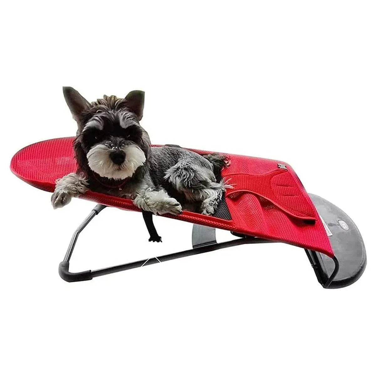 Pet Rocking Chair for Dogs Cats Foldable Pet Bed Portable Sleeping Lounger Chair - Black
