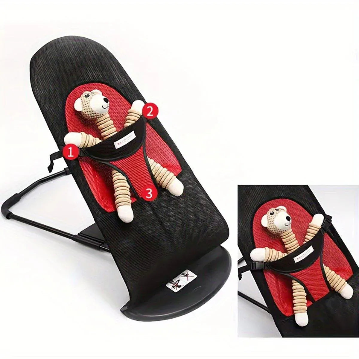 Pet Rocking Chair for Dogs Cats Foldable Pet Bed Portable Sleeping Lounger Chair - Red