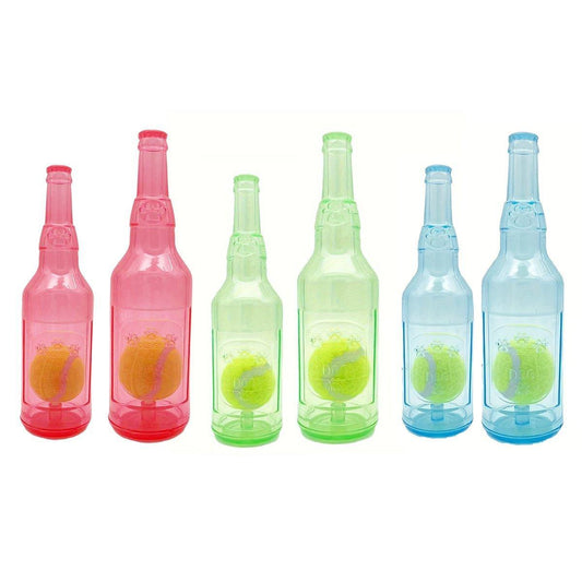 Durable Pet Teething Resistant Tennis Ball Wine Bottle Chew Toy for Dogs Play - Green-L