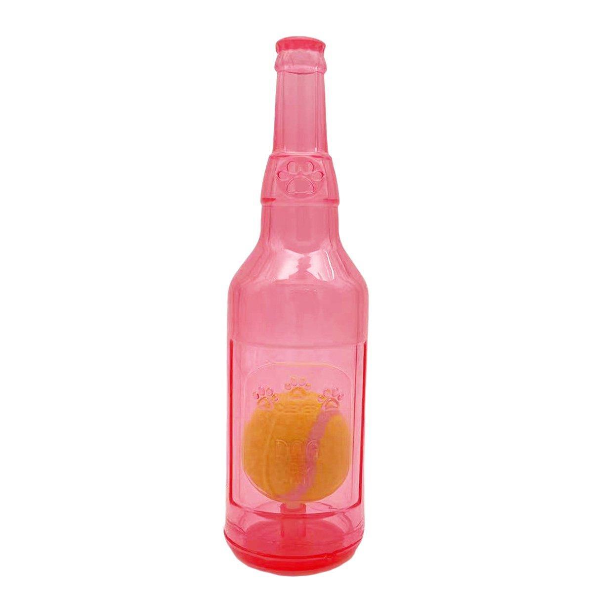 Durable Pet Teething Resistant Tennis Ball Wine Bottle Chew Toy for Dogs Play - Green-L
