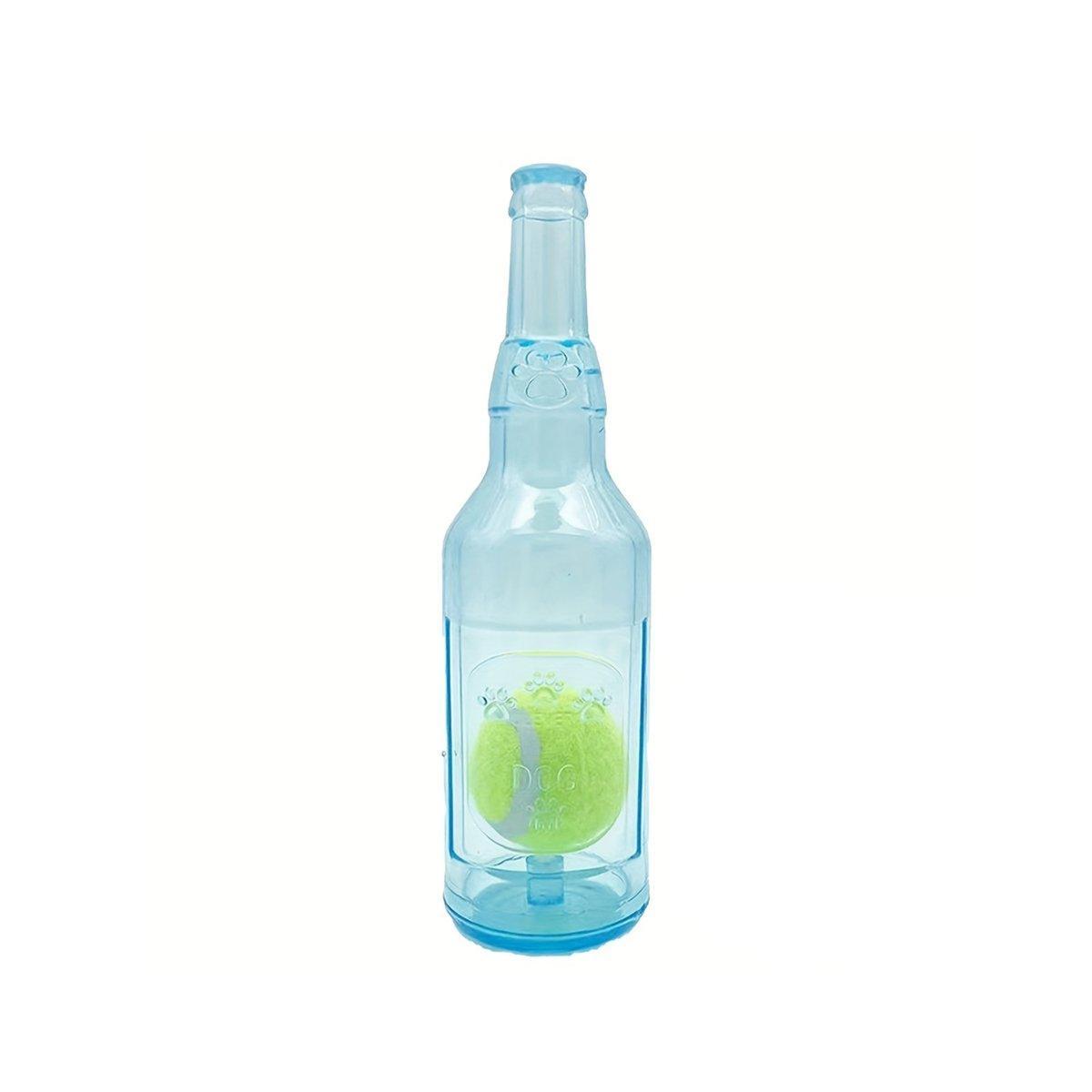 Durable Pet Teething Resistant Tennis Ball Wine Bottle Chew Toy for Dogs Play - Red-S