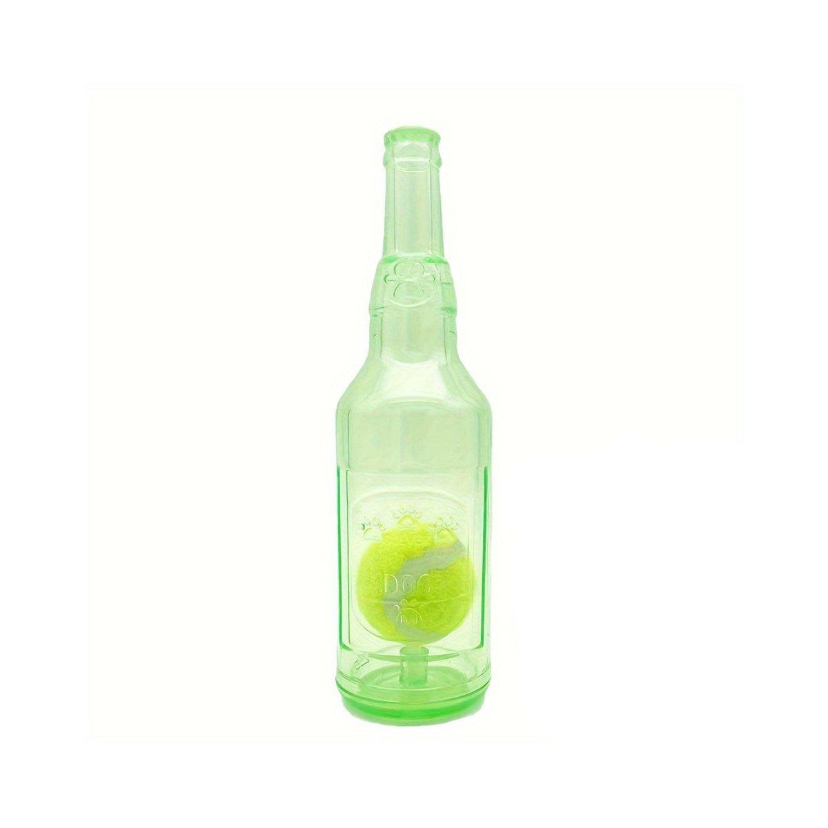 Durable Pet Teething Resistant Tennis Ball Wine Bottle Chew Toy for Dogs Play - Red-S