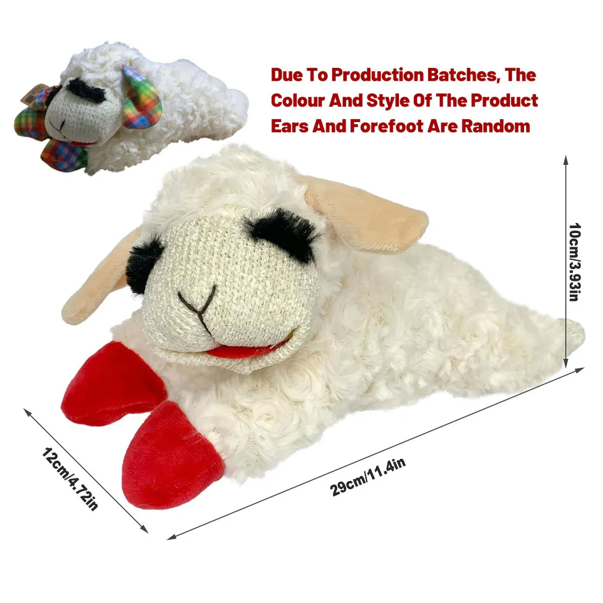 Lamb Shape Dog Toy Soft Plush Chew Toy for Puppy Small Dogs Squeaky Play Pet