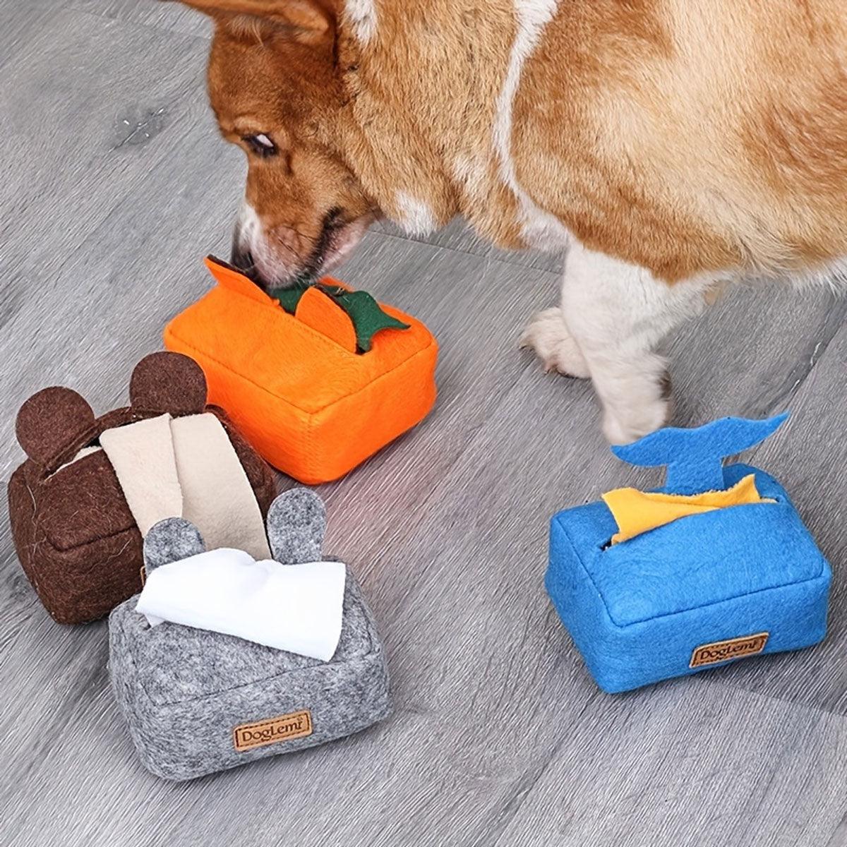 Dog Sniff Training Toy Plush Scent Training Aid for Puppies Interactive Pet Toy - Brown