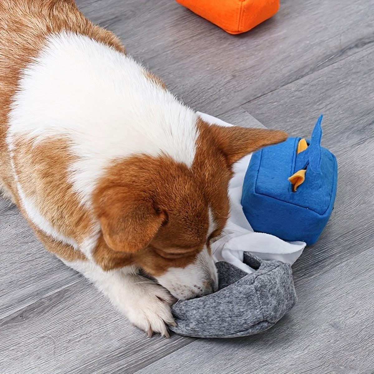 Dog Sniff Training Toy Plush Scent Training Aid for Puppies Interactive Pet Toy - Orange