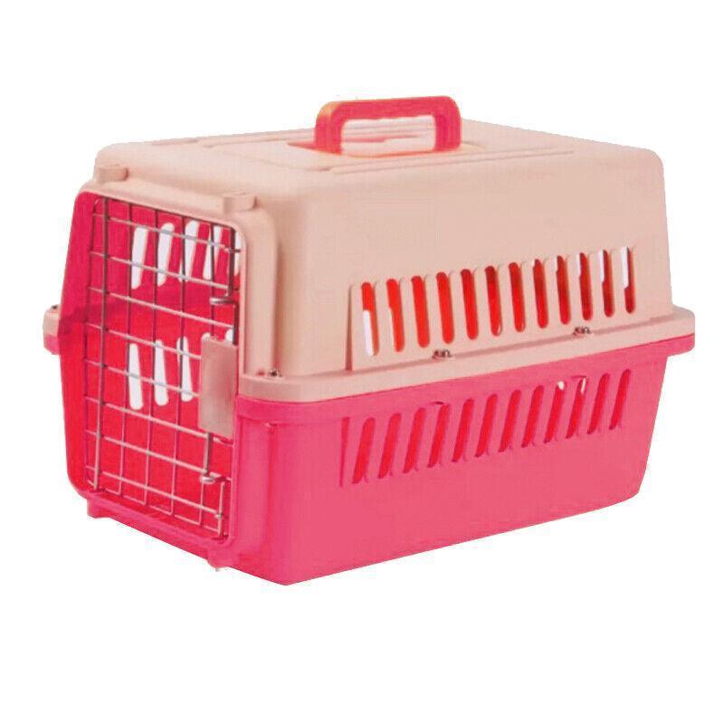 Portable Pet Travel Carrier Crate for Dog Cat Rabbit Ventilated Transport Box - Black
