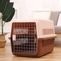 Large Pet Transport Crate for Dog Cat Rabbit Portable Ventilated Travel Carrier - Brown