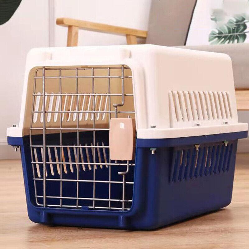 Portable Pet Travel Carrier Crate for Dog Cat Rabbit Ventilated Transport Box - Orange