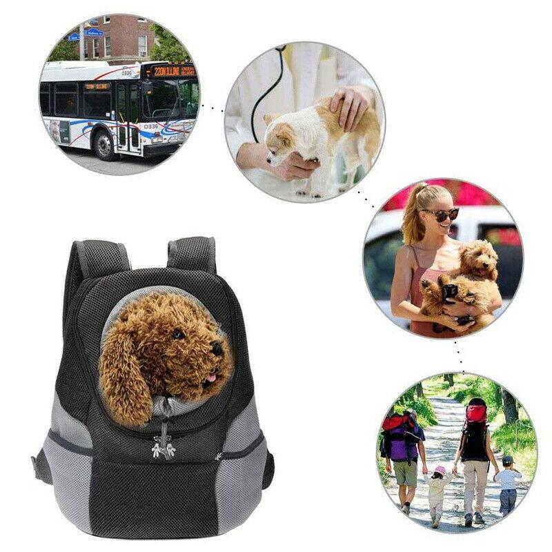 L Size Puppy Travel Mesh Pet Dog Carrier Backpack Front Travel Portable Shoulder Bag - Green