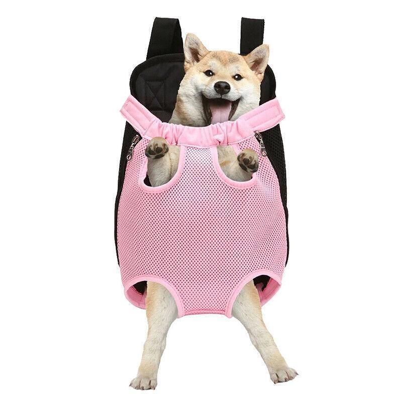 M Size Pet Carrier Dog Cat Puppy Front Back Backpack Shoulder Carry Sling Pouch Bag - Pink