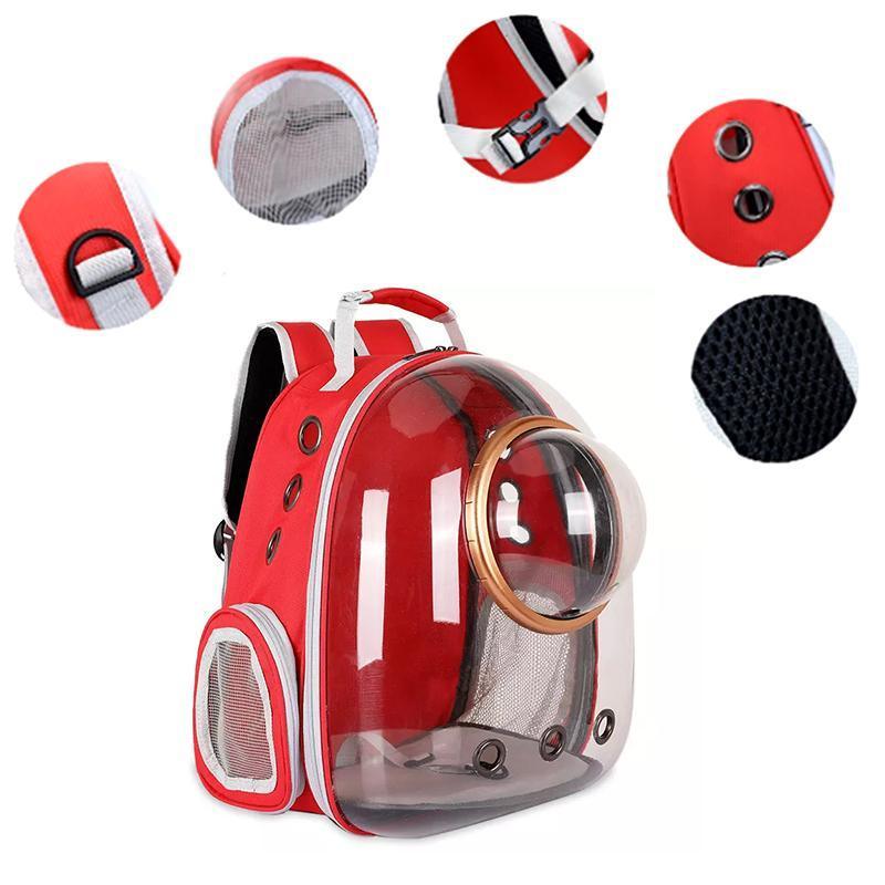 Travel Space Capsule Dog Cat Bag Breathable Outdoor Pet Backpack Carrier - Grey