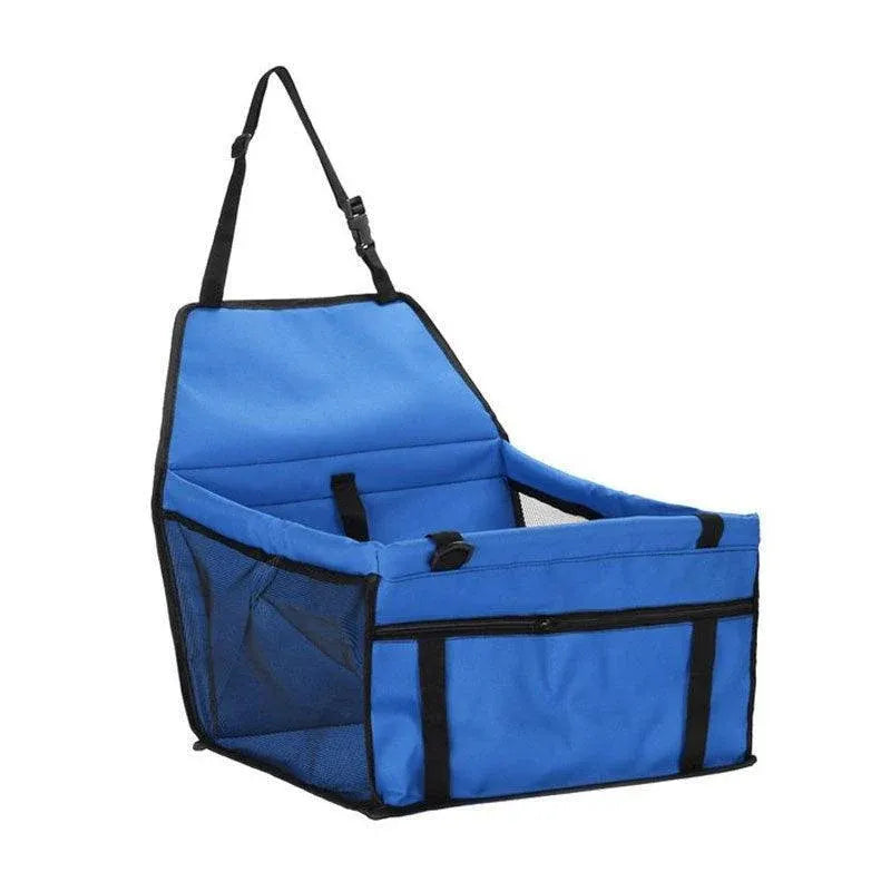 Pet Car Booster Seat Travel Carrier Basket for Cats Dogs with Secure Design - Blue