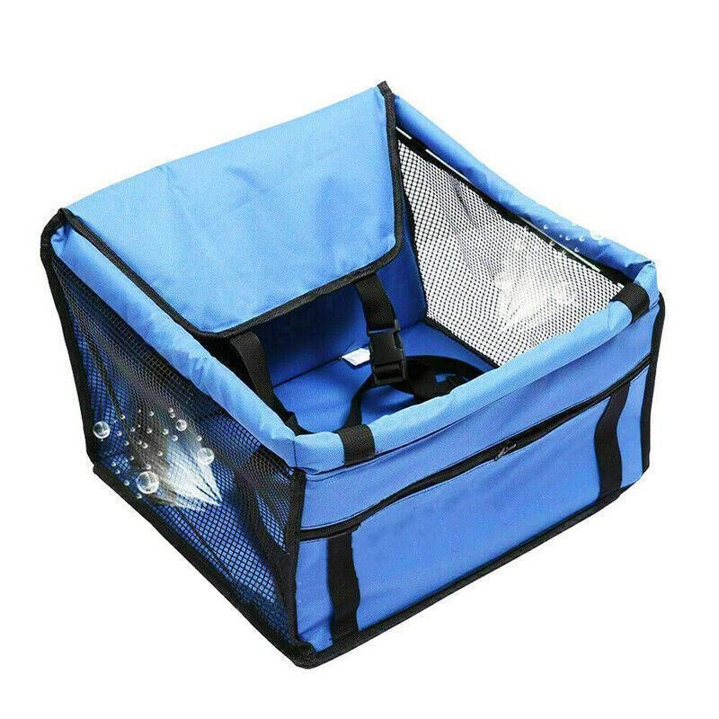 Pet Car Booster Seat Travel Carrier Basket for Cats Dogs with Secure Design - Grey