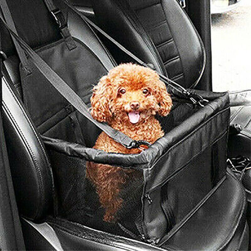 Pet Car Booster Seat Travel Carrier Basket for Cats Dogs with Secure Design - Red