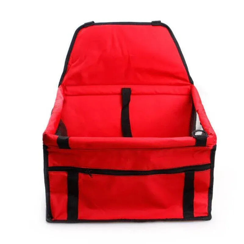 Pet Car Booster Seat Travel Carrier Basket for Cats Dogs with Secure Design - Red