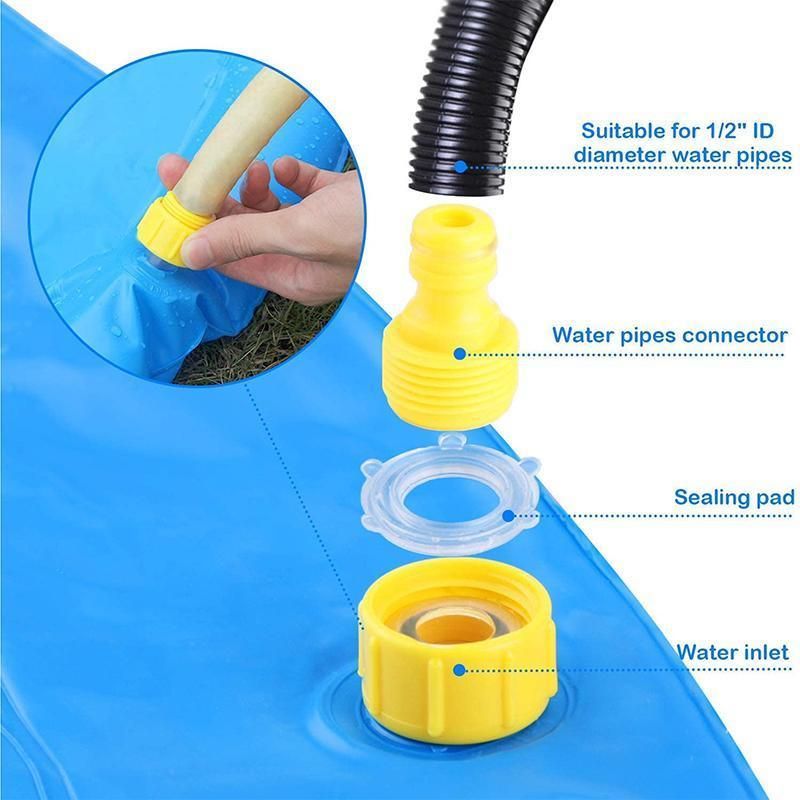 100cm Dog Splash Pad Inflatable Pet Sprinkler Mat PVC Water Play Toy for Outdoors