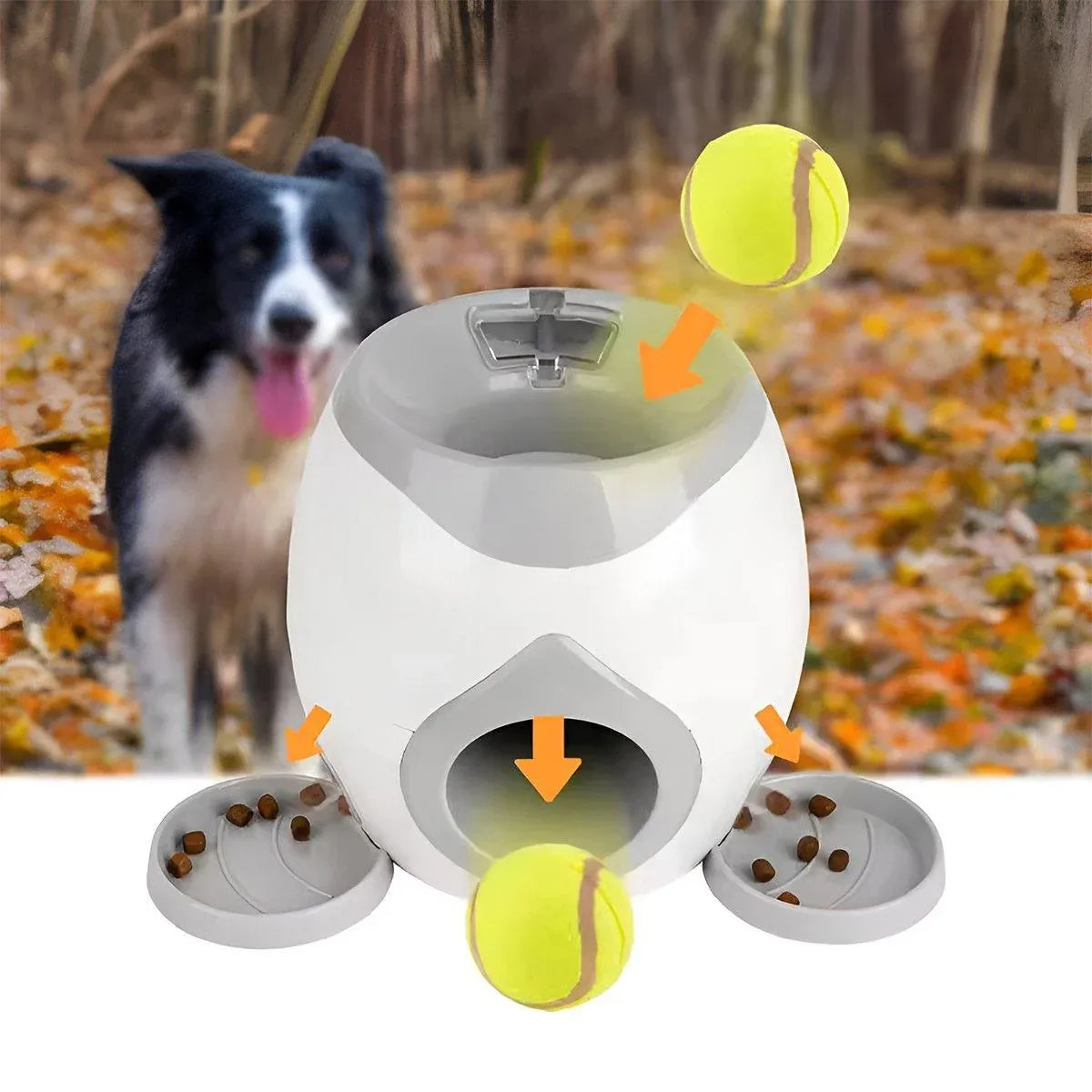 Interactive Dog Toy Tennis Feeder Machine for Training and Treat Rewards - Green