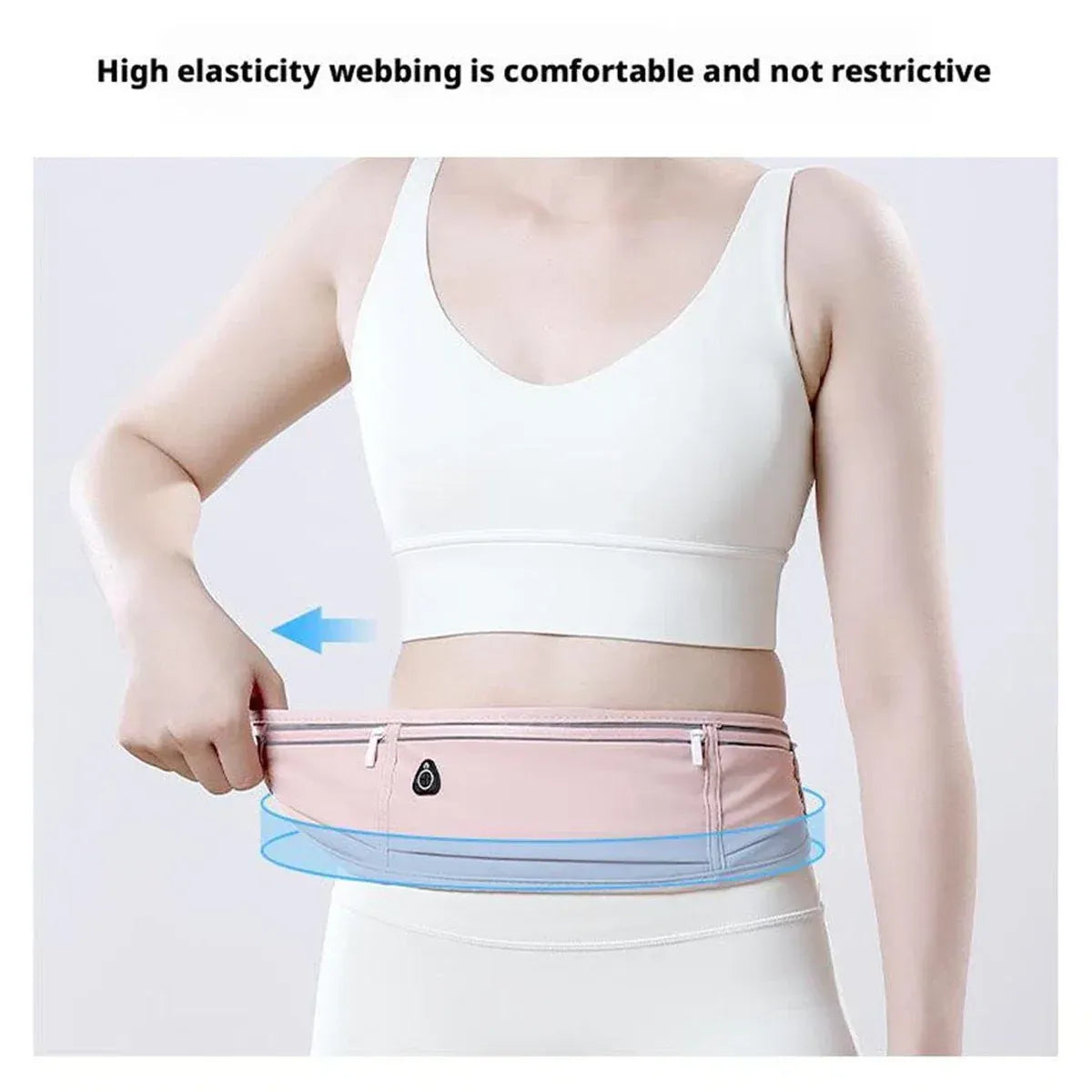 Running Waist Bag Mobile Phone Holder Fitness Sports Small Pouch Adjustable Belt - Dreamy Pink