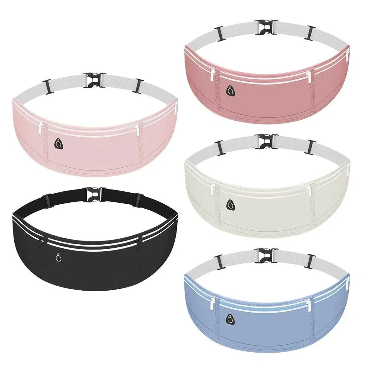 Running Waist Bag Mobile Phone Holder Fitness Sports Small Pouch Adjustable Belt - Light Blue