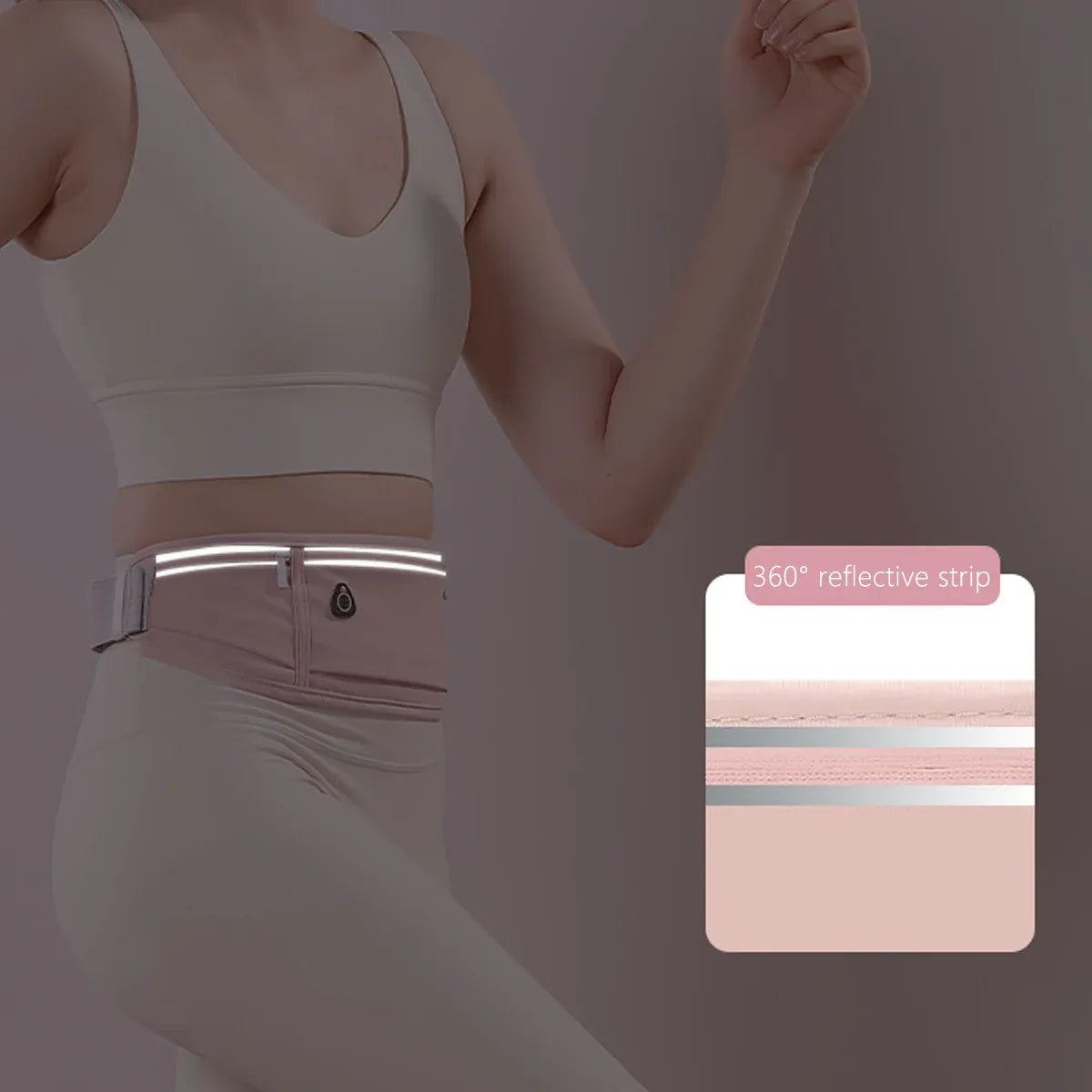 Running Waist Bag Mobile Phone Holder Fitness Sports Small Pouch Adjustable Belt - Light Blue