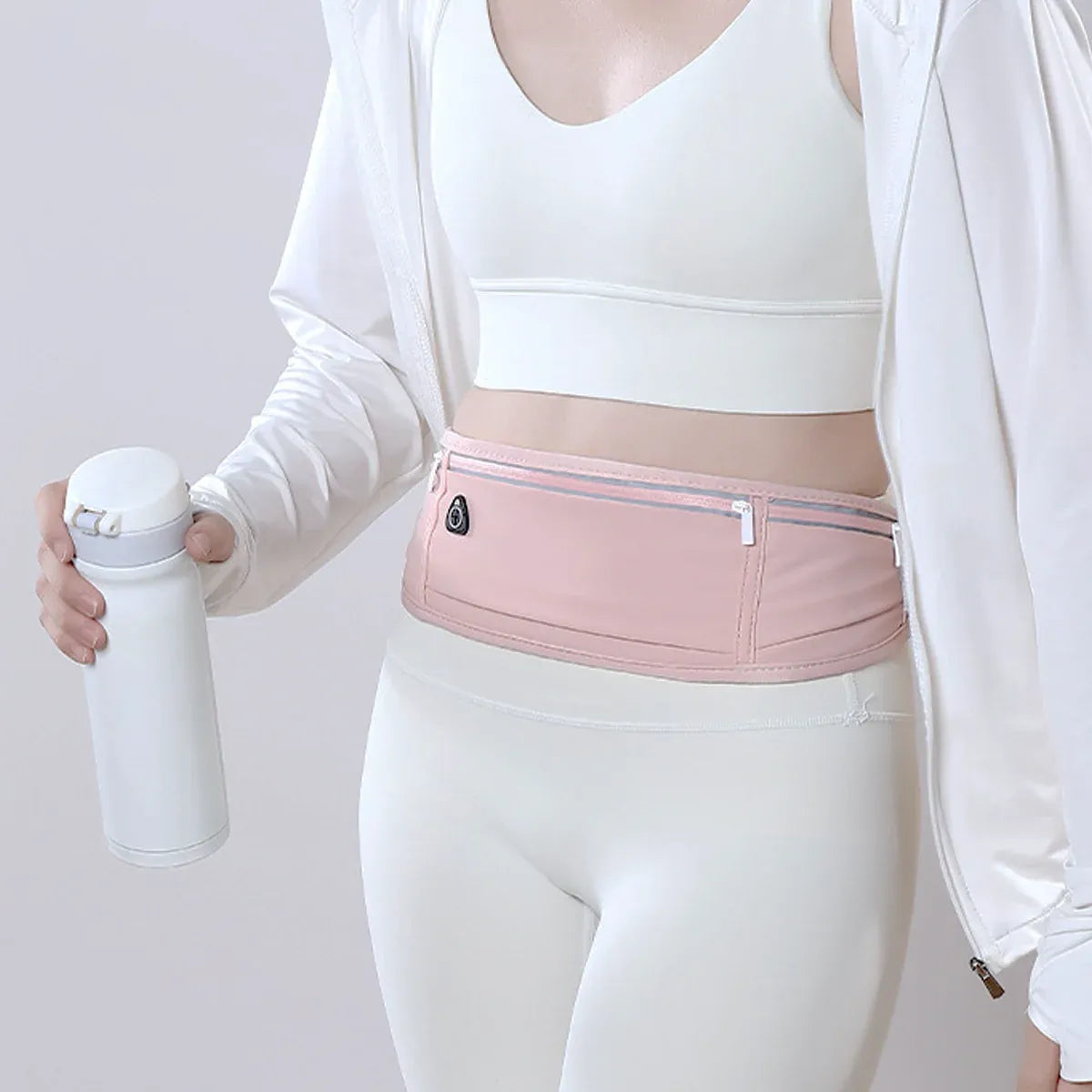 Running Waist Bag Mobile Phone Holder Fitness Sports Small Pouch Adjustable Belt - Light Blue